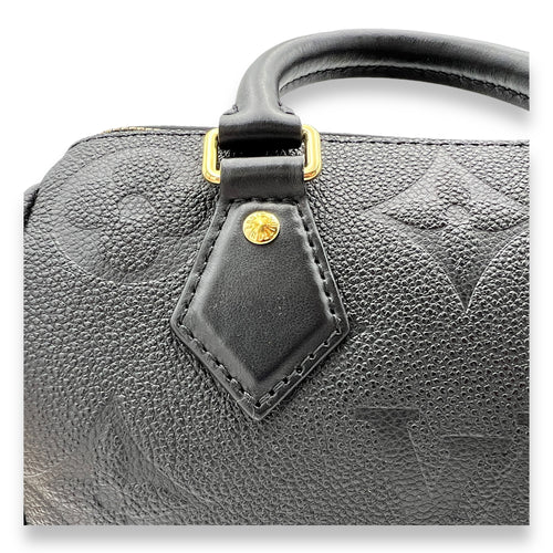 Speedy Bandouliere Top Handle Bag Black in Monogram Empreinte Leather, Gold hardware