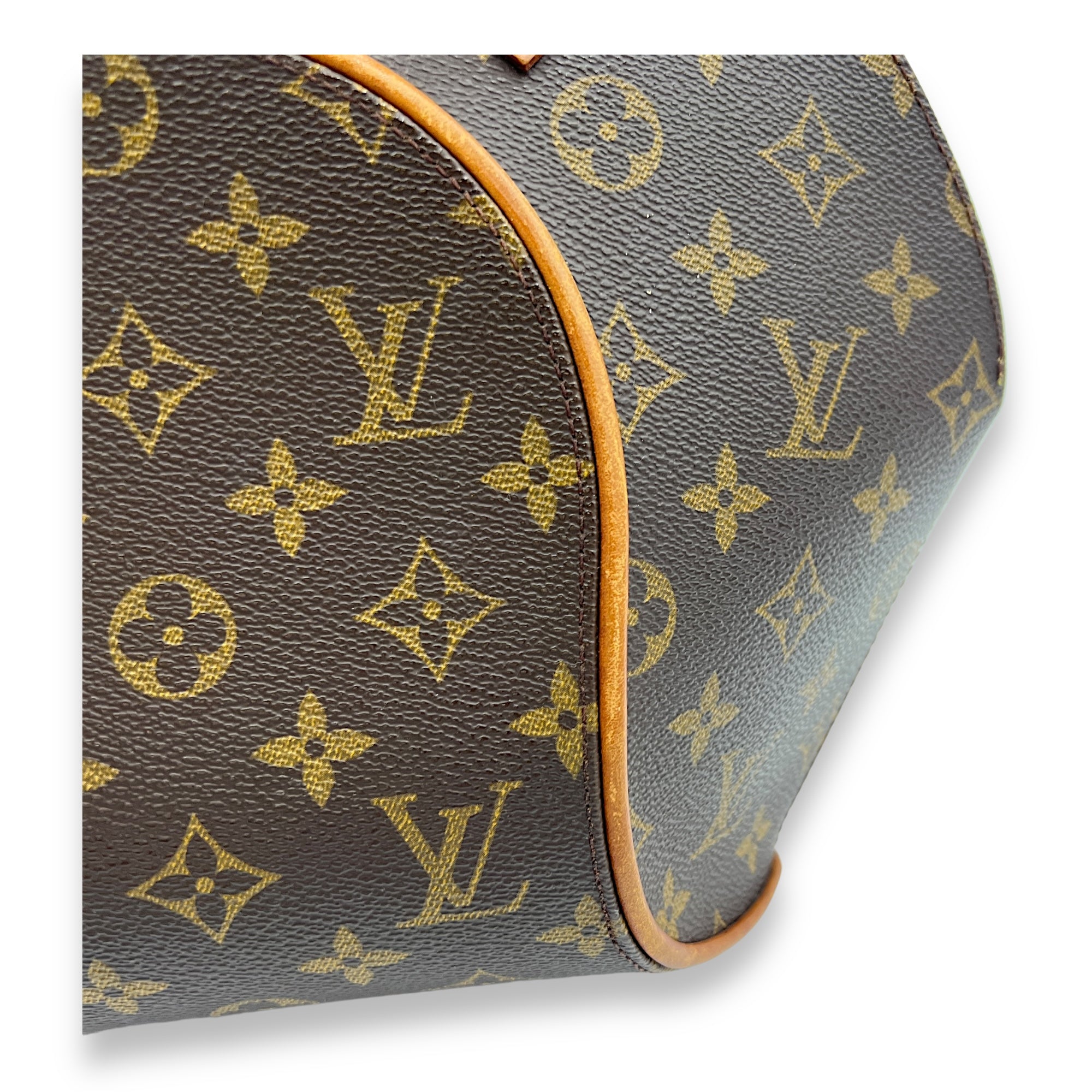 Ellipse Top Handle Bag Brown in Monogram Coated Canvas, Gold hardware