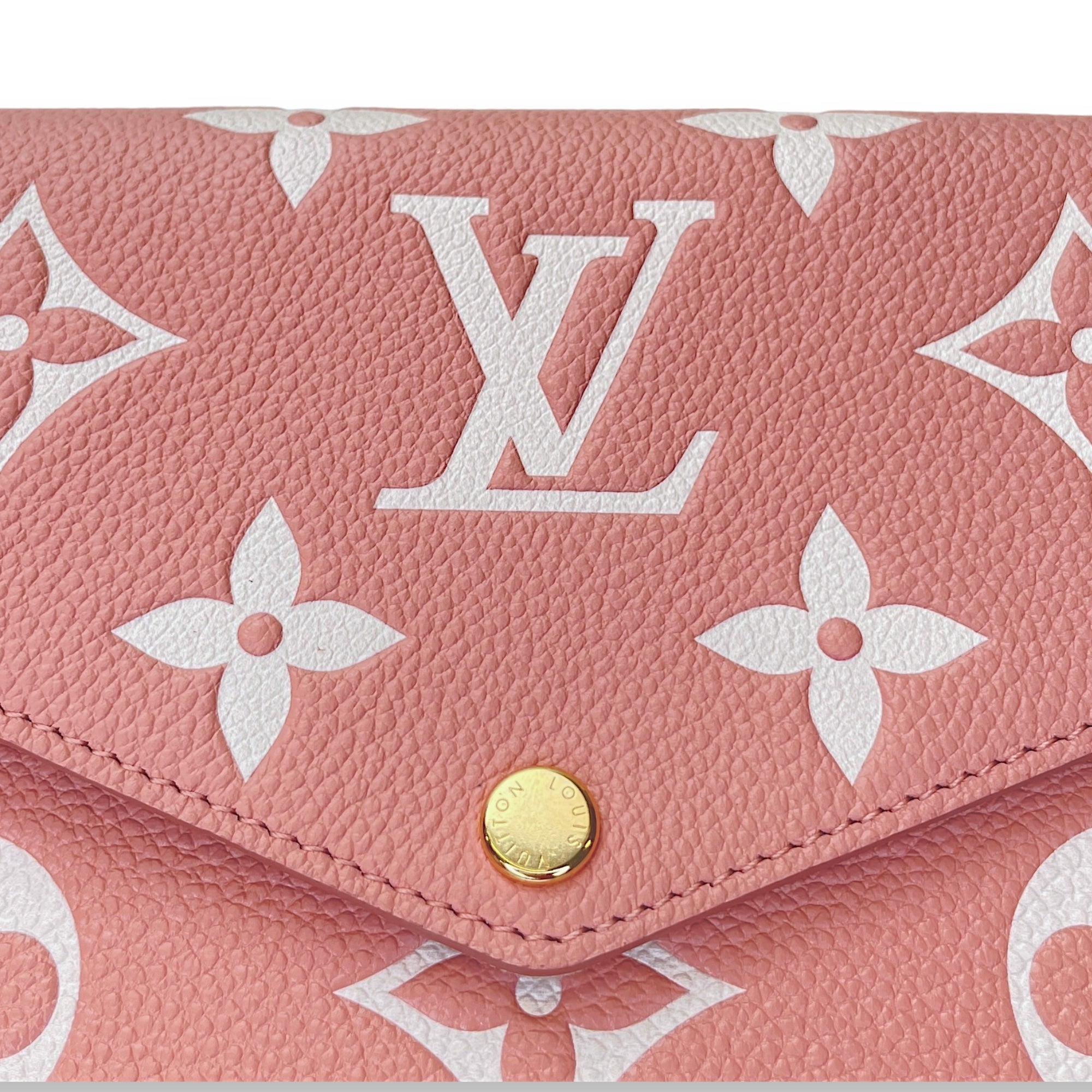 Felicie Wallet On Chain Pink in Monogram Empreinte Leather, Gold hardware