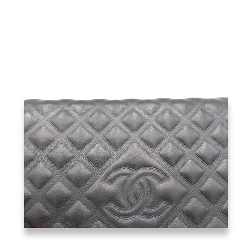 CC Black Wallet On Chain in Lambskin, Silver hardware