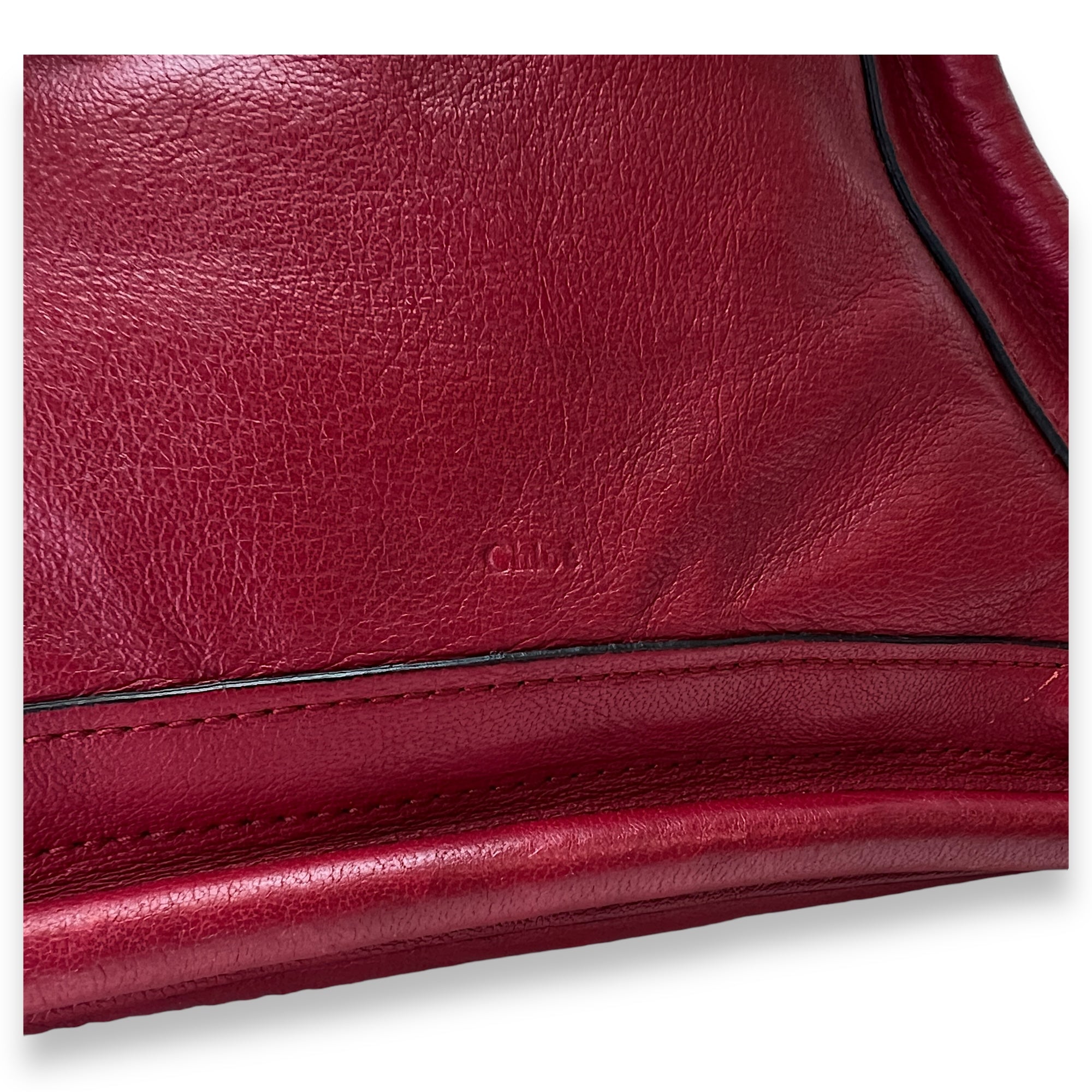 Paraty Shoulder Bag Red in Calfskin, Gold hardware