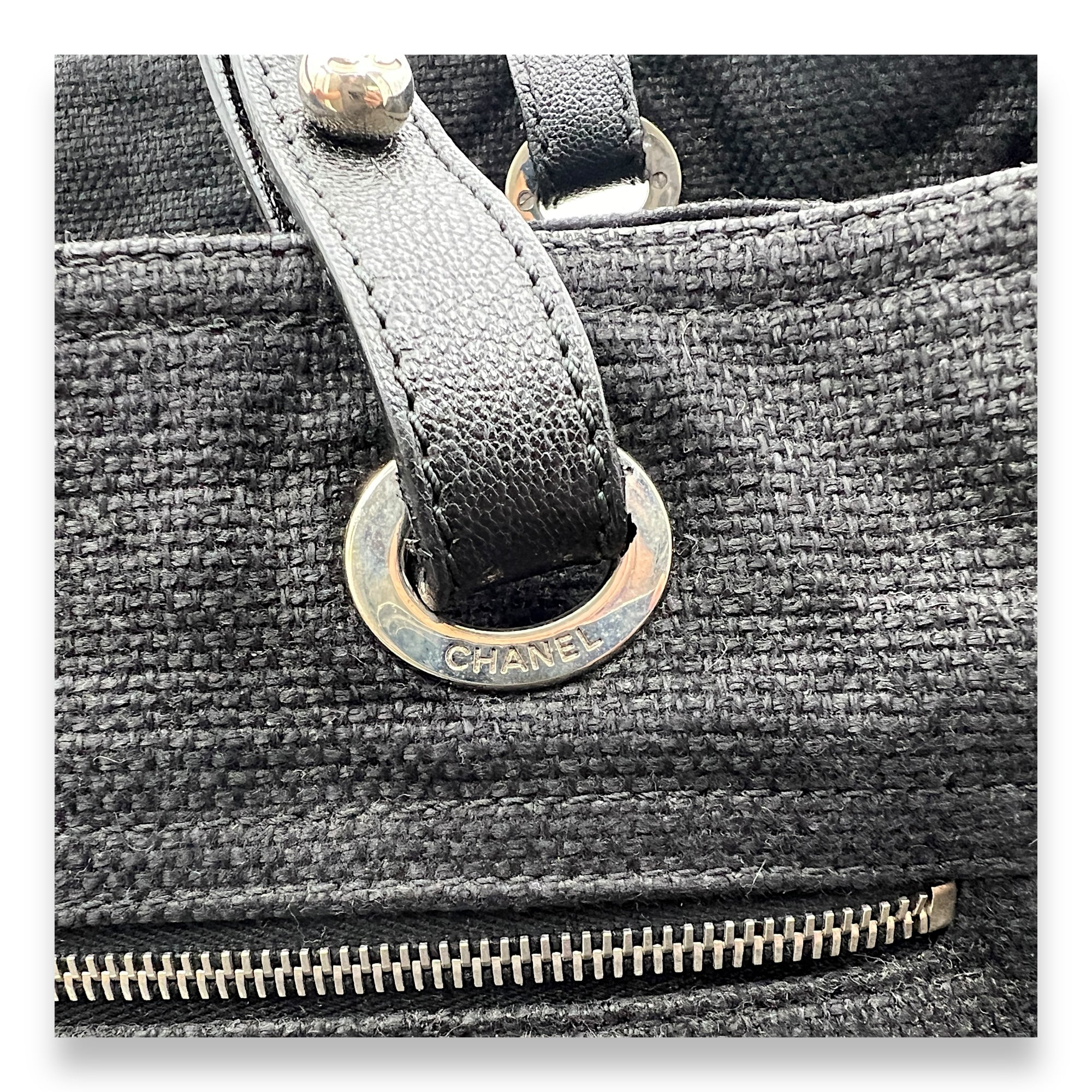 Paris Biarritz Top handle bag in Canvas, Silver Hardware