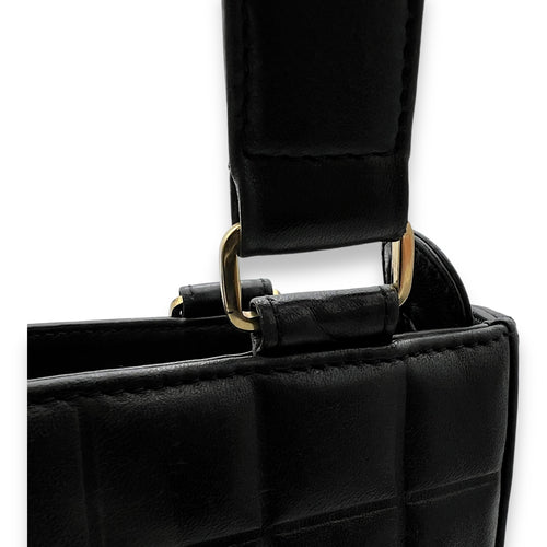 chocolate Black Tote Bag in Calfskin, Gold hardware