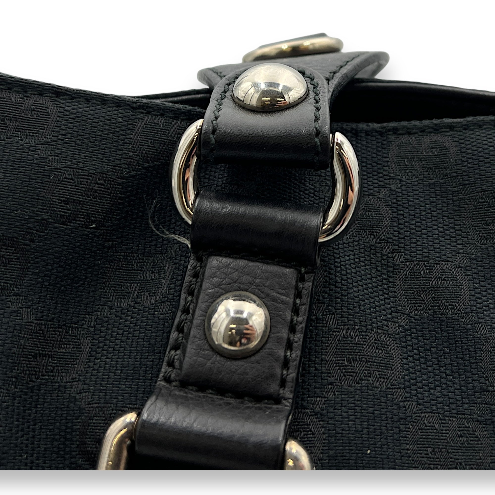 Others Tote Bag Black in Jacquard, Silver hardware