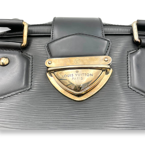 Bowling Montaigne Black Top Handle Bag in Epi Leather, Silver hardware