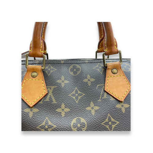 Speedy Top Handle Bag 30 Brown in Monogram Coated Canvas, Gold hardware