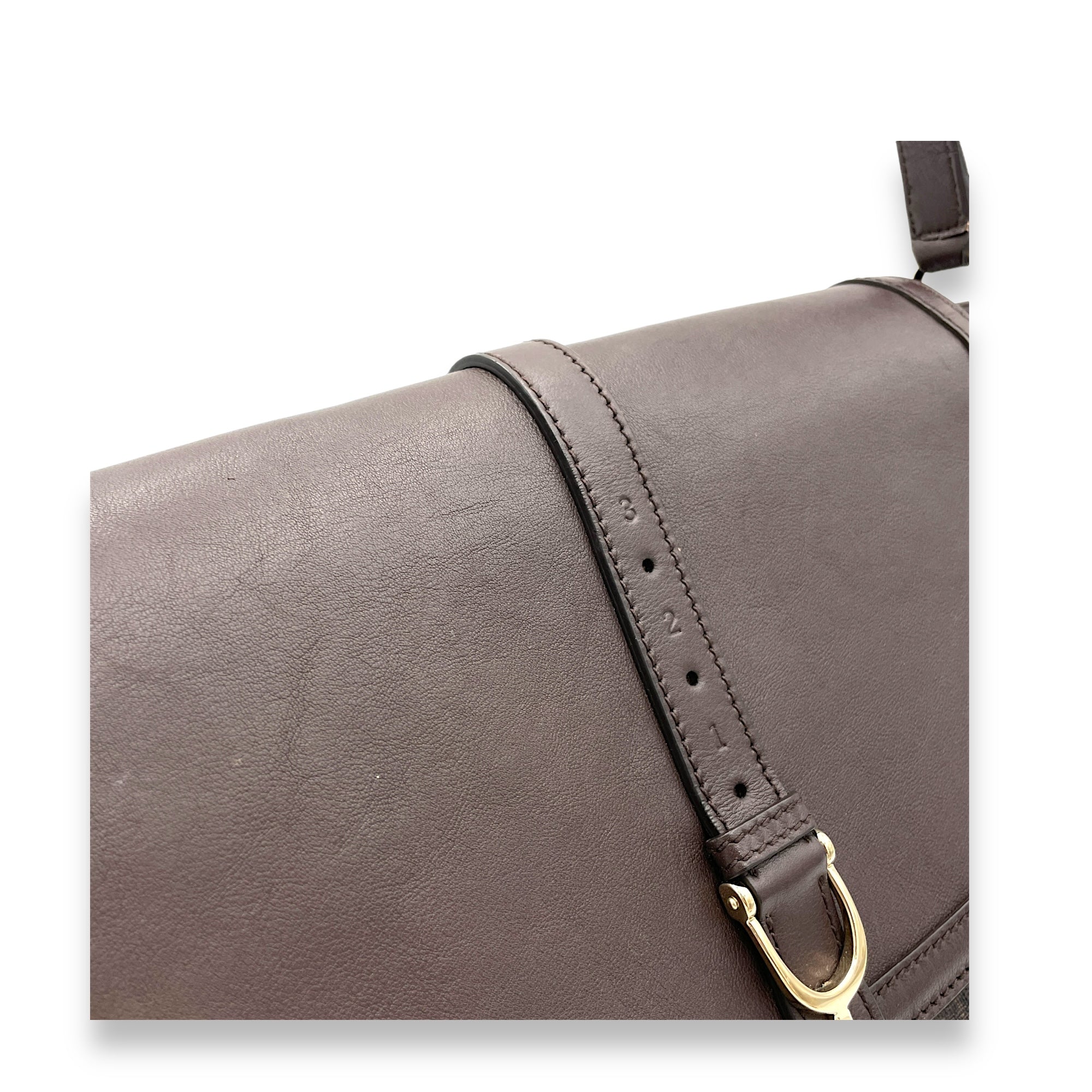 GG Supreme Brown Messenger in Calfskin, Light Gold hardware