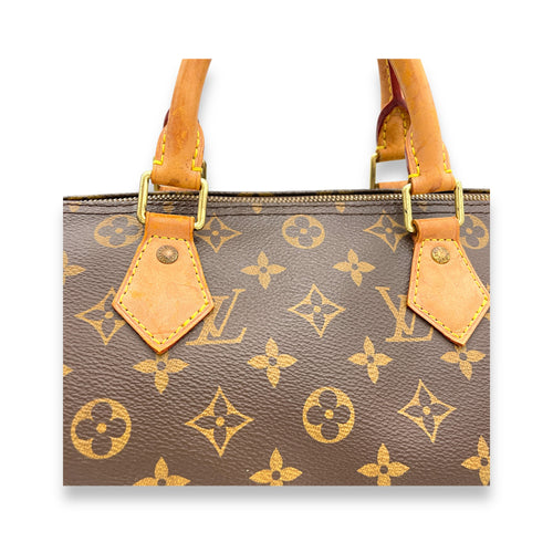 Speedy Bandouliere Top Handle Bag 30 Brown in Monogram Coated Canvas, Gold hardware