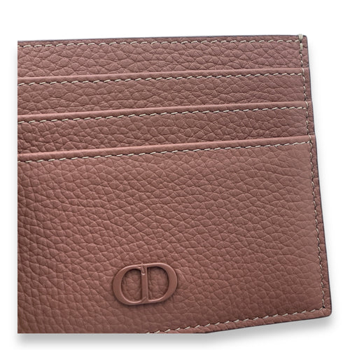 CD Icon Brown Card Holder in Calfskin, Brown hardware