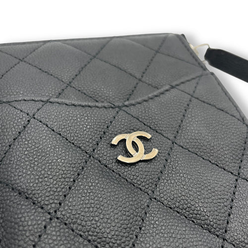 CC Pouch Black in Caviar Leather, Gold hardware