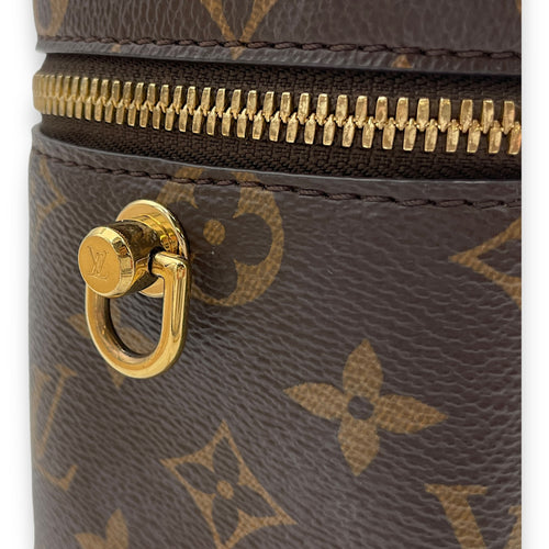 Reverse Vanity PM Brown Top Handle Bag in Monogram Coated Canvas, Gold hardware