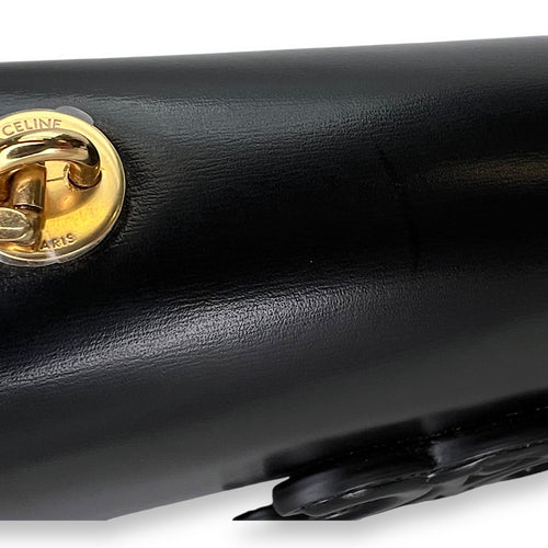 Triomphe Shoulder Bag  Black in Calfskin , Gold Hardware