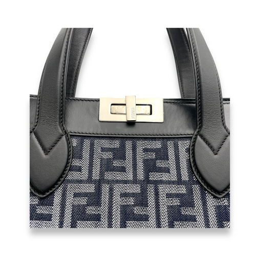 ISeeU Forty8 Top Handle Bag Blue in Denim, Silver hardware