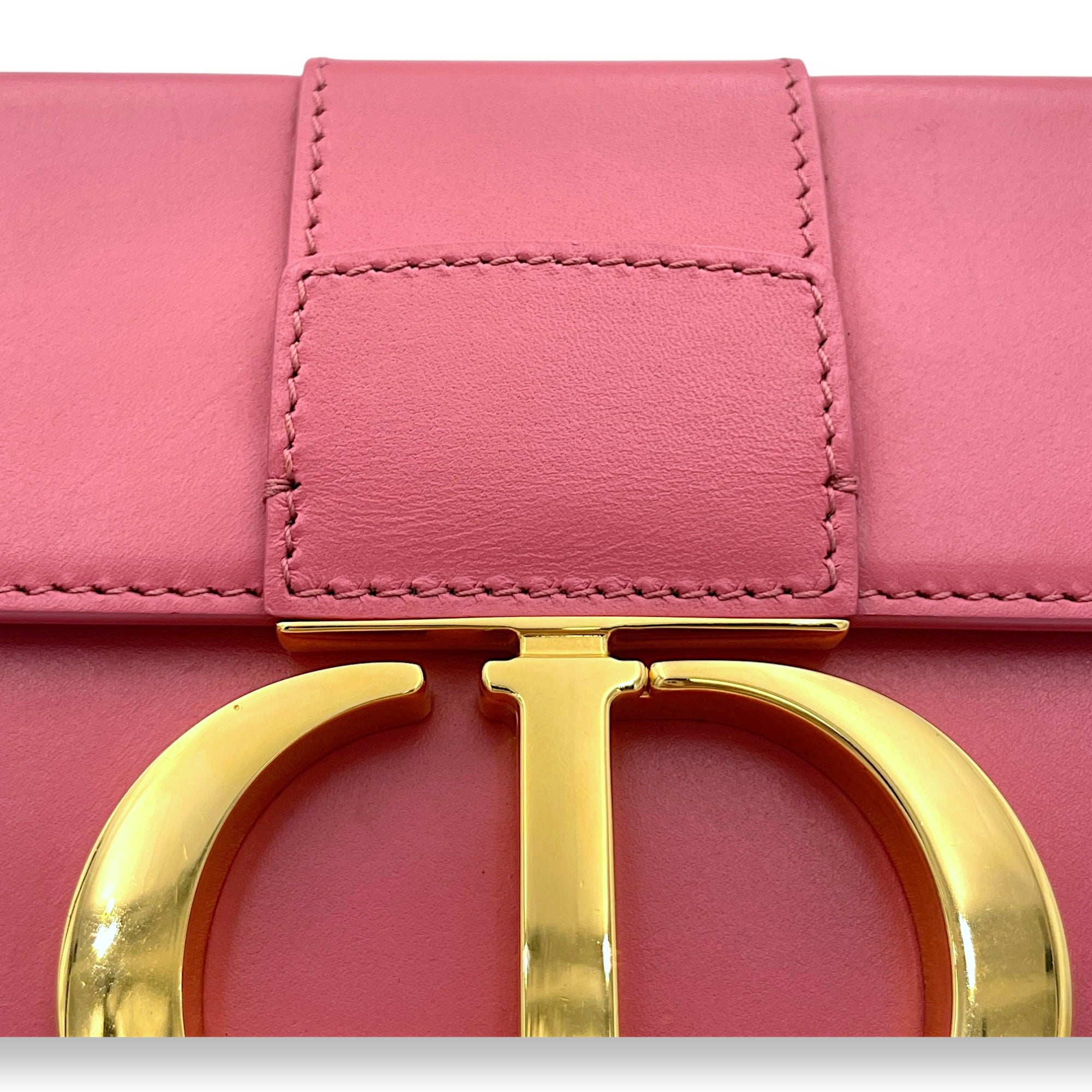 30 Montaigne Box Micro Crossbody bag in Calfskin, Gold Hardware