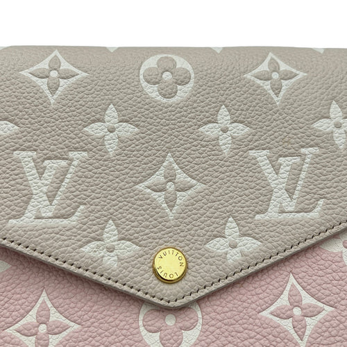 Felicie Beige Wallet On Chain in Monogram Empreinte Leather, Gold hardware