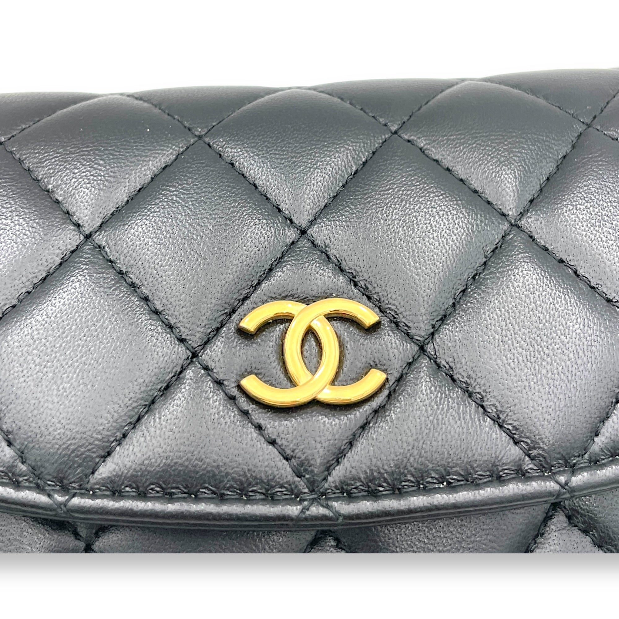 Quilted Flap Crossbody bag in Lambskin, Gold Hardware