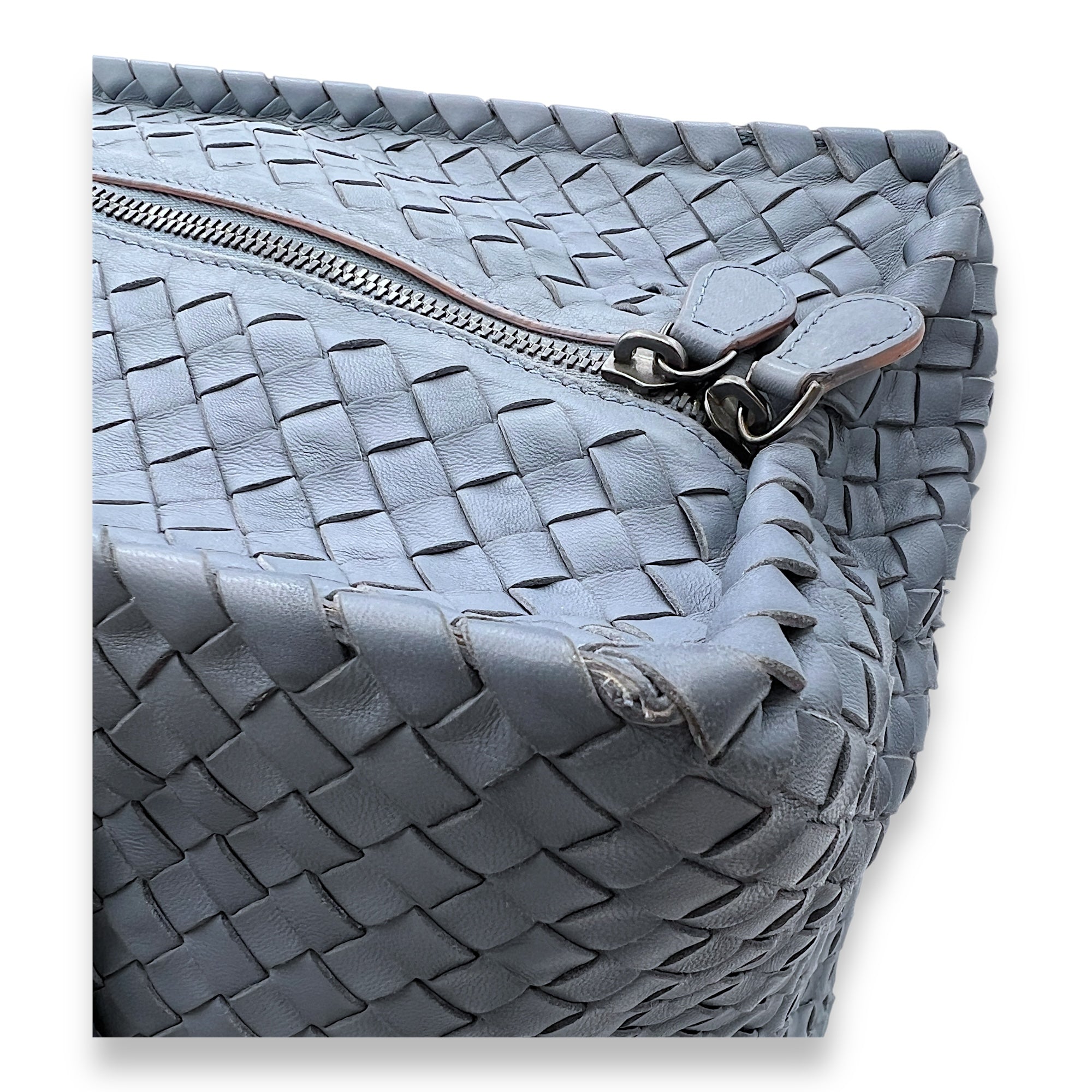 Intrecciato Brick Top Handle Bag Top handle bag in Intrecciato leather, Gunmetal Hardware