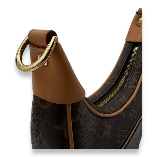 Loop Shoulder Bag Brown in Monogram Coated Canvas, Gold hardware