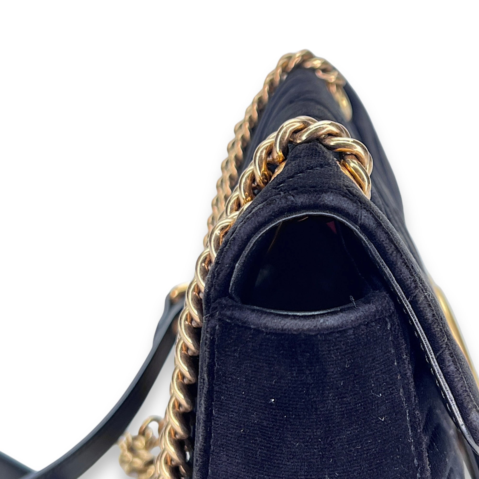 GG Marmont Small Crossbody bag in Velvet, Gold Hardware