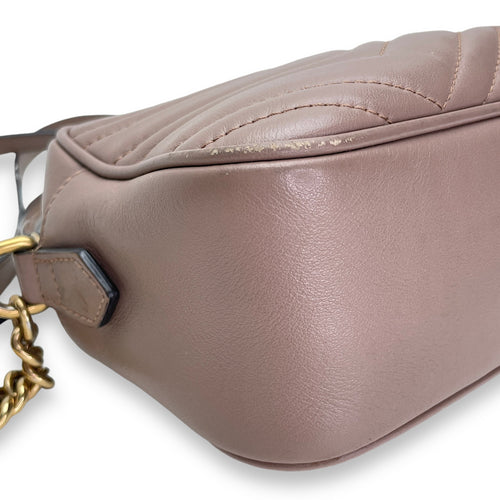 GG Marmont Small Crossbody bag in Calfskin, Gold Hardware