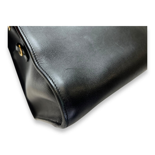 Monogram Cabas Large Black Top Handle Bag in Calfskin, Gold hardware