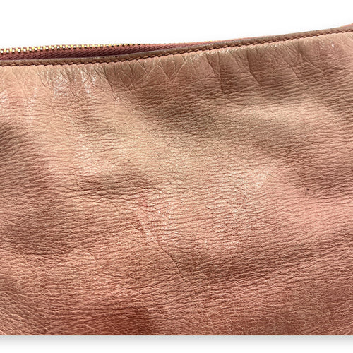 Logo Top Handle Bag Pink in Calfskin, Gold hardware