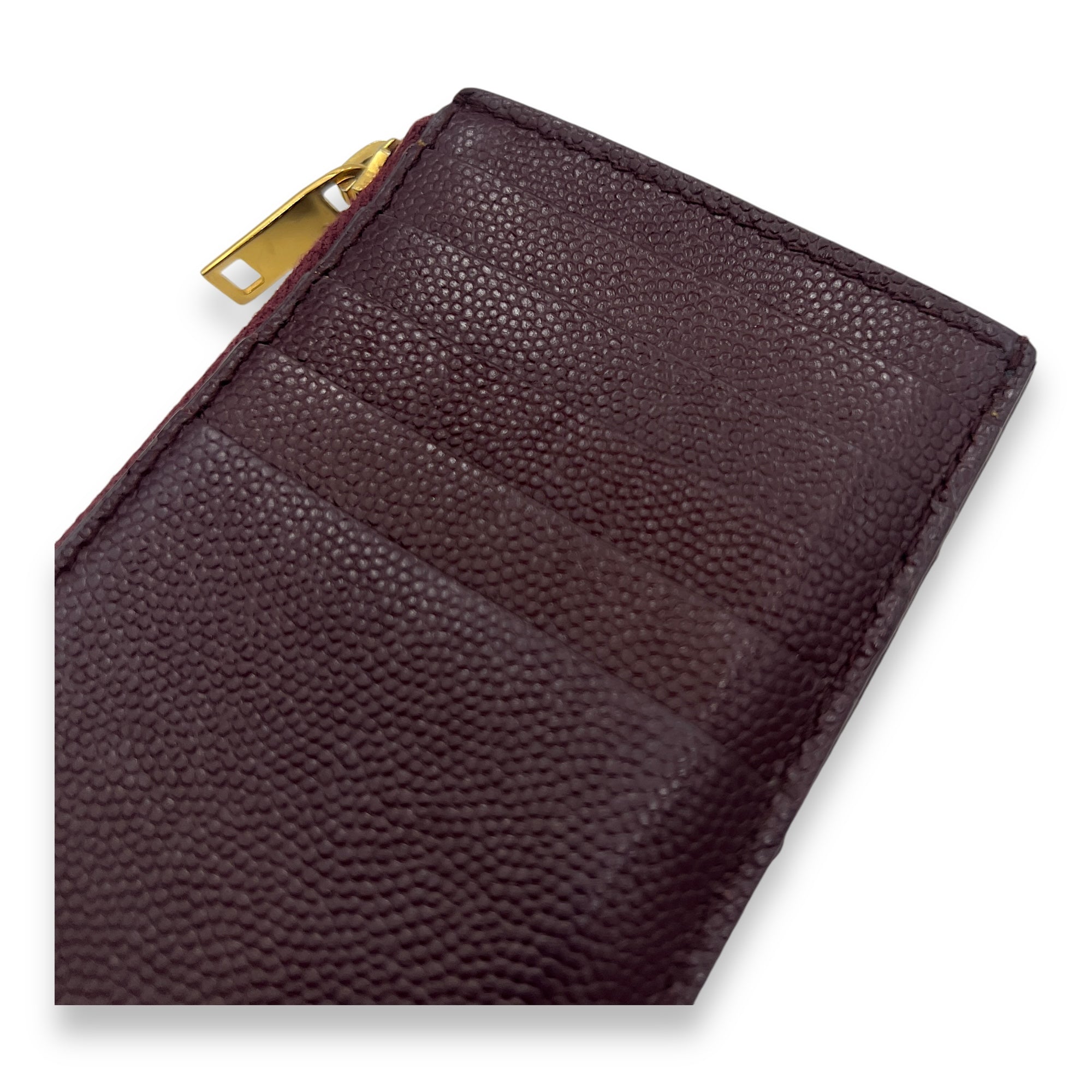 Monogram Wallet Red in Calfskin, Gold hardware