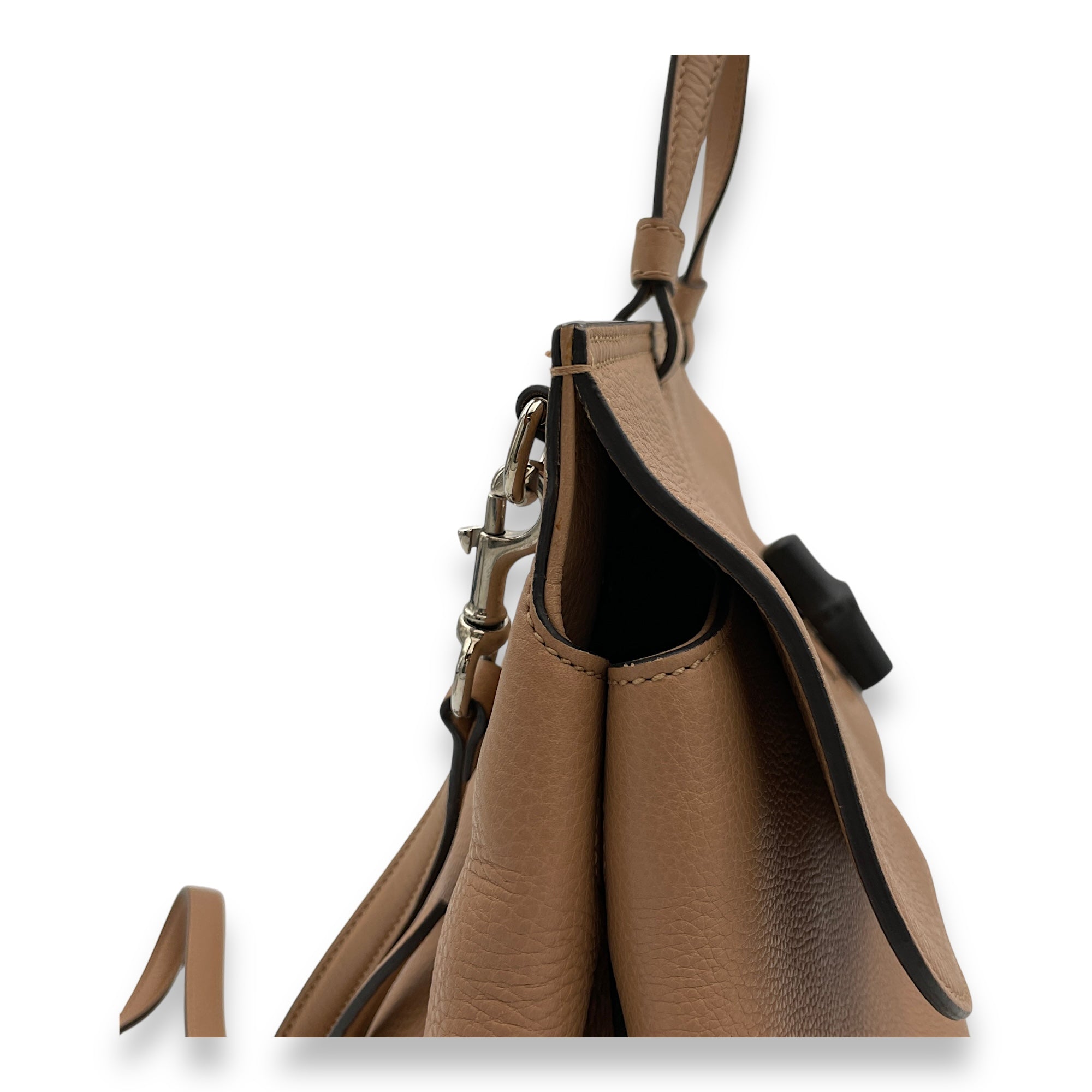 Bamboo Daily Top handle bag in Calfskin, Silver Hardware