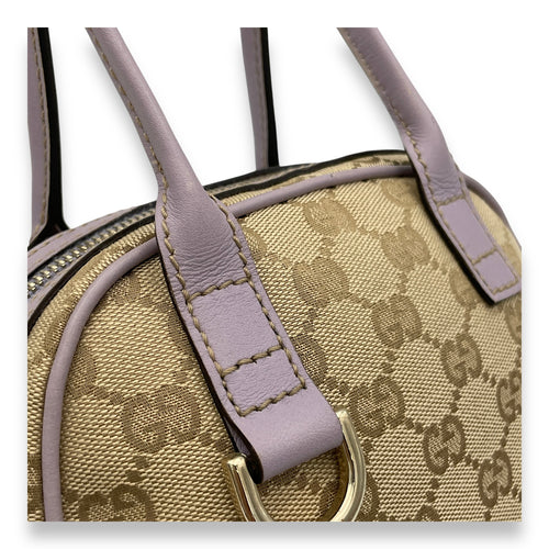 Abbey Mini Top handle bag in Jacquard, Gold Hardware