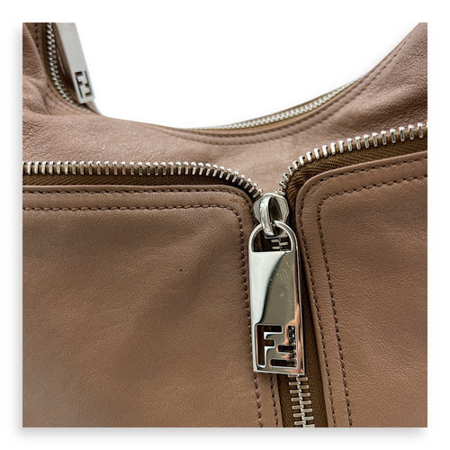 Hobo Shoulder Bag in Calfskin   Silver hardware