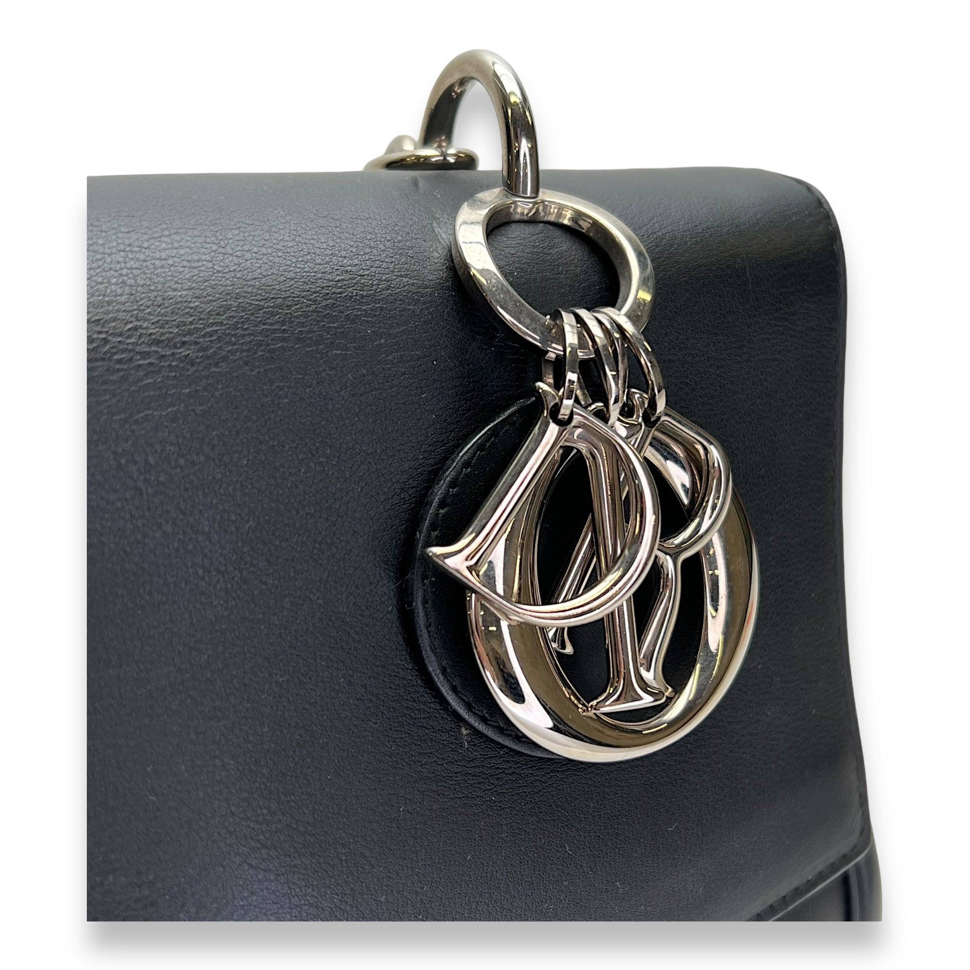 Be Dior Flap Top handle bag in Calfskin, Silver Hardware