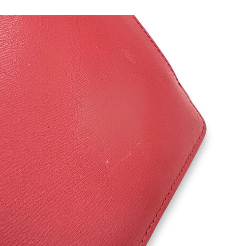 Gancini Pouch Red in Calfskin, Gold hardware