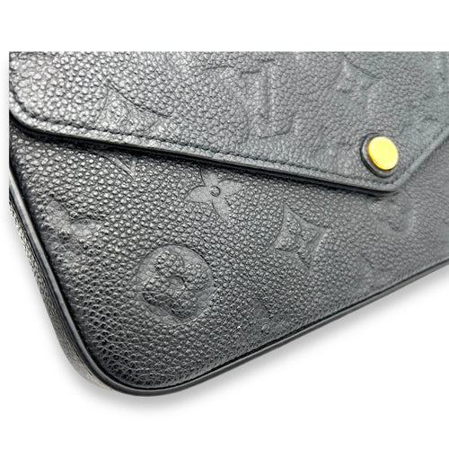 Felicie Black Wallet On Chain in Monogram Empreinte Leather, Gold hardware