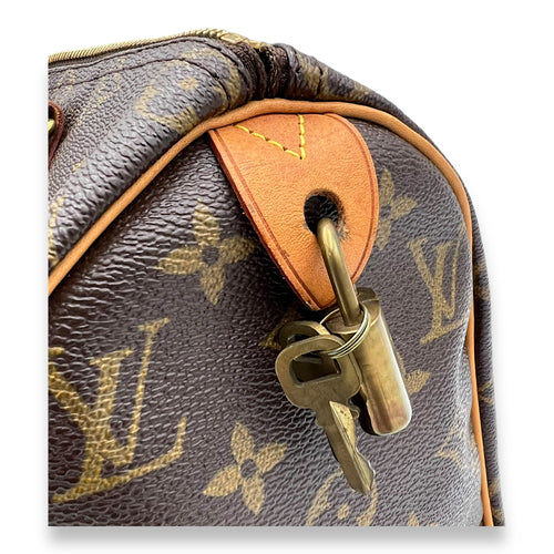 Speedy Top Handle Bag 25 Brown in Monogram Coated Canvas, Gold hardware