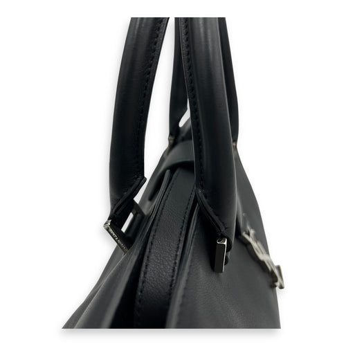 Monogram Cabas Black Top Handle Bag in Calfskin, Silver hardware