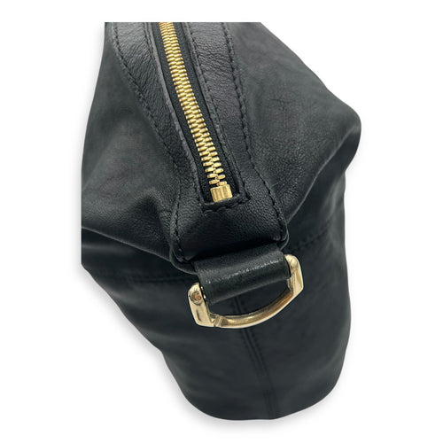 Nightingale Black Top Handle Bag in Lambskin, Gold hardware