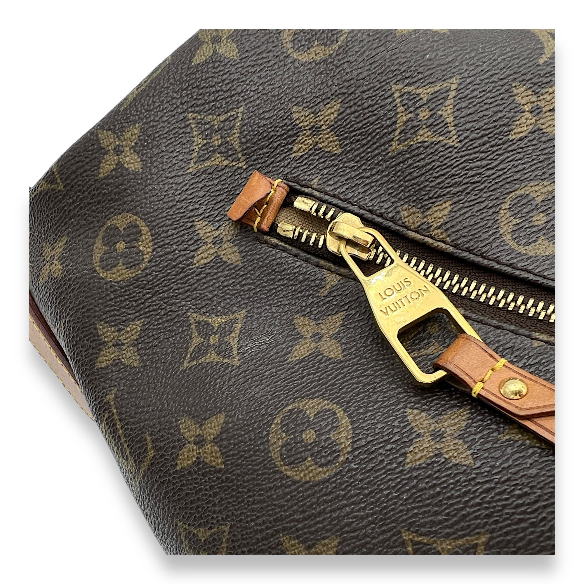 Delightful Top Handle Bag Brown in Monogram Coated Canvas, Gold hardware