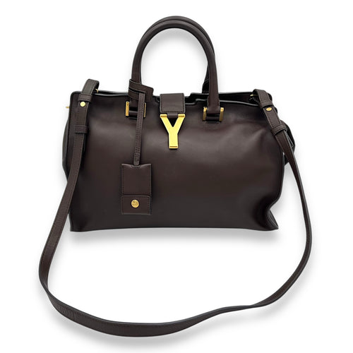 Chyc Top Handle Bag Brown in Calfskin, Gold hardware