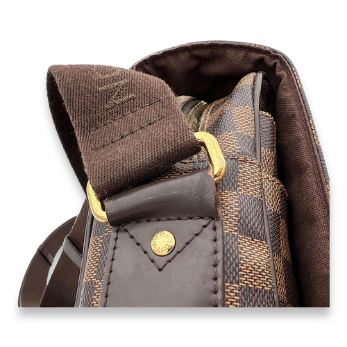 Messenger Brown in Coated Canvas, Gold hardware