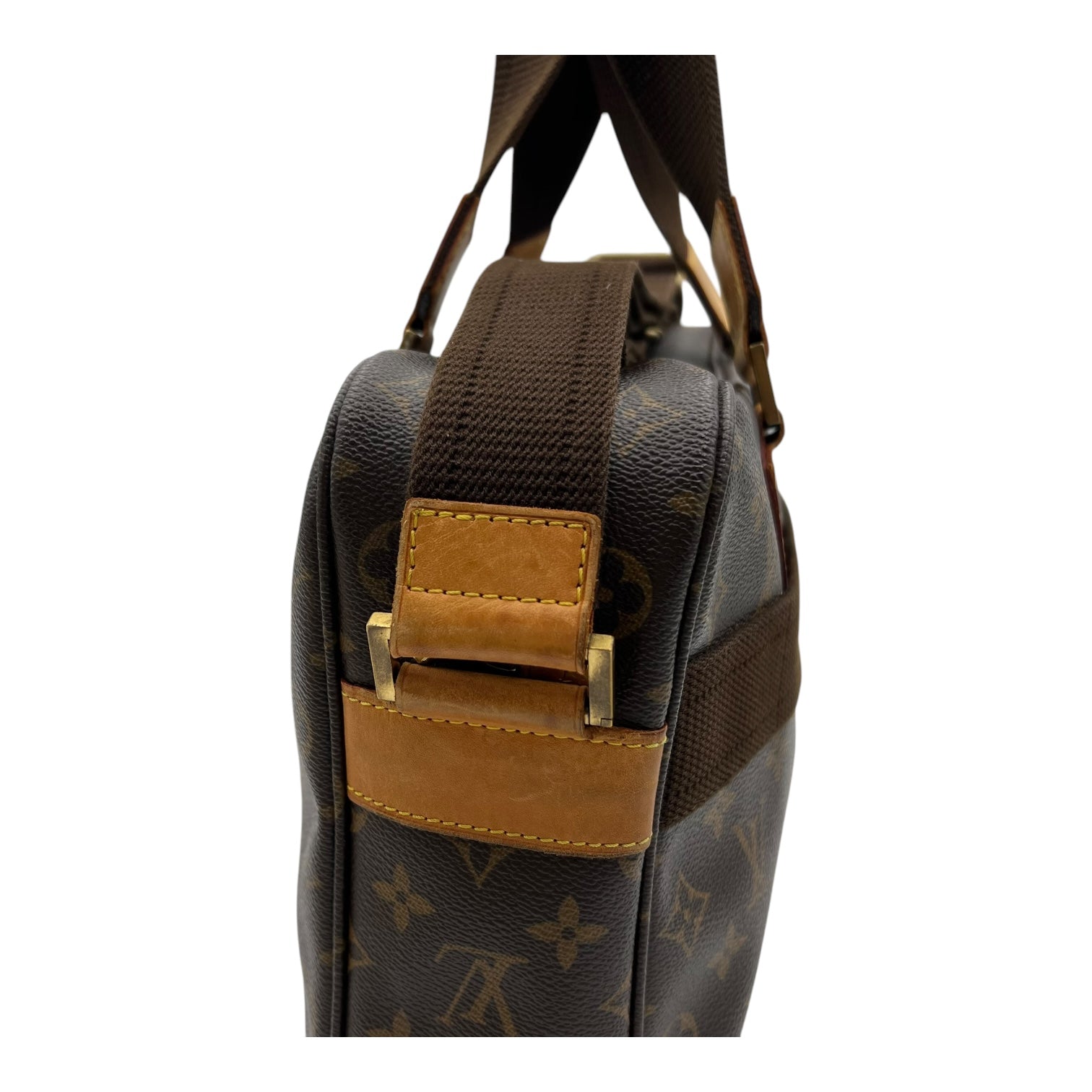 Bosphore Top Handle Bag Brown in Monogram Coated Canvas, Gold hardware