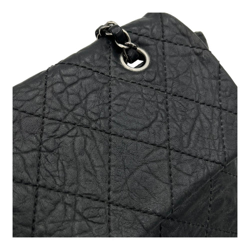 Le Marais Classic Flap Black Shoulder Bag in Calfskin, Ruthenium hardware