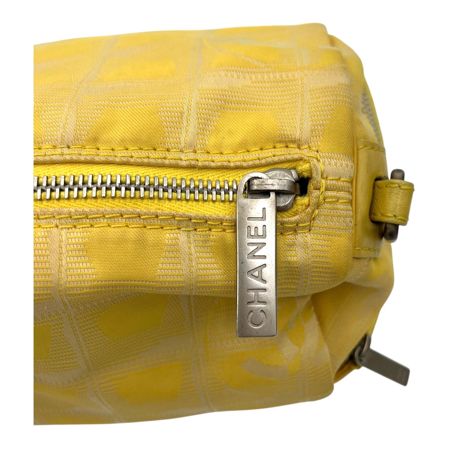 Travel Line Crossbody Bag Yellow in Canvas, Silver hardware