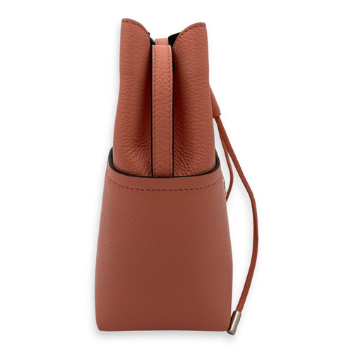 Gancini Bucket Bag Mini Coral in Calfskin, Gold hardware