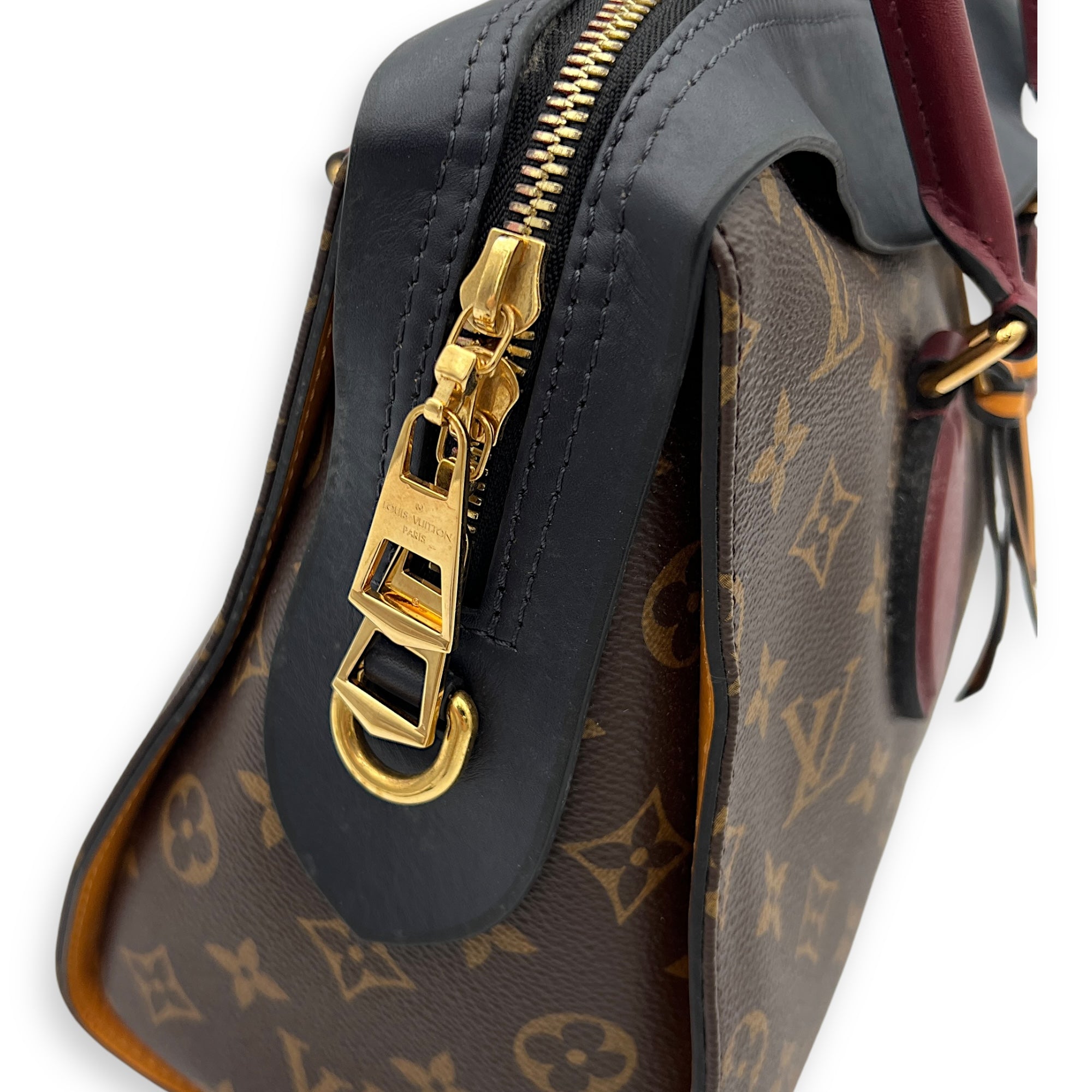 Tuileries` Top Handle Bag Brown in Monogram Coated Canvas, Gold hardware