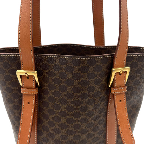 Macadam Tote Bag Brown in Coated Canvas, Gold hardware