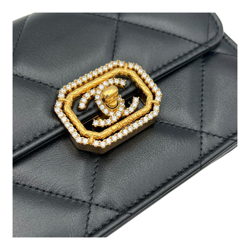 CC Clutch Black in Lambskin, Gold hardware