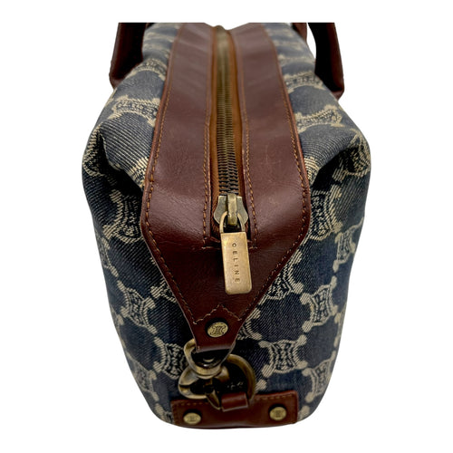 Macadam Shoulder Bag Blue in Denim, Gold hardware