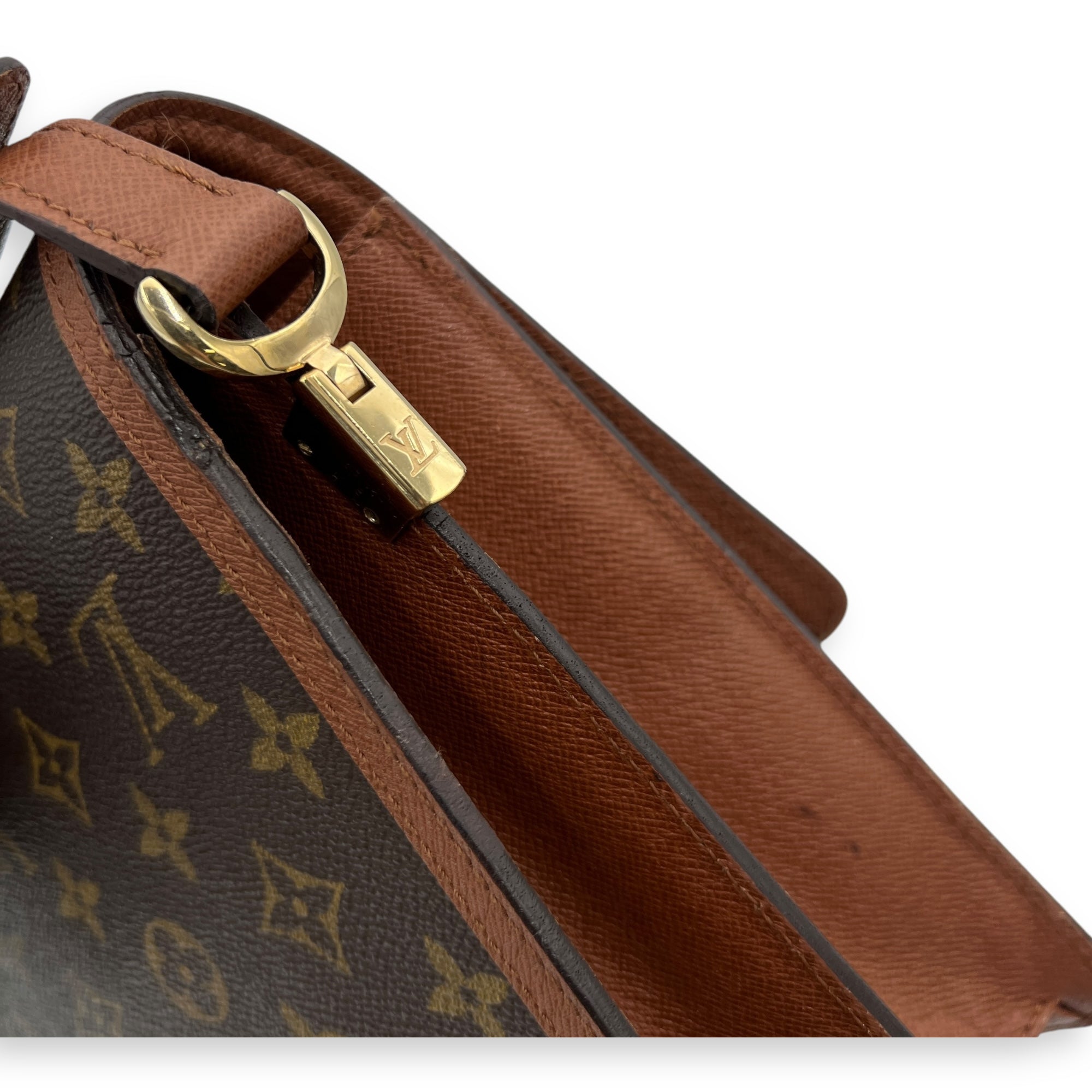 Raspail Shoulder Bag Brown in Monogram Coated Canvas, Gold hardware