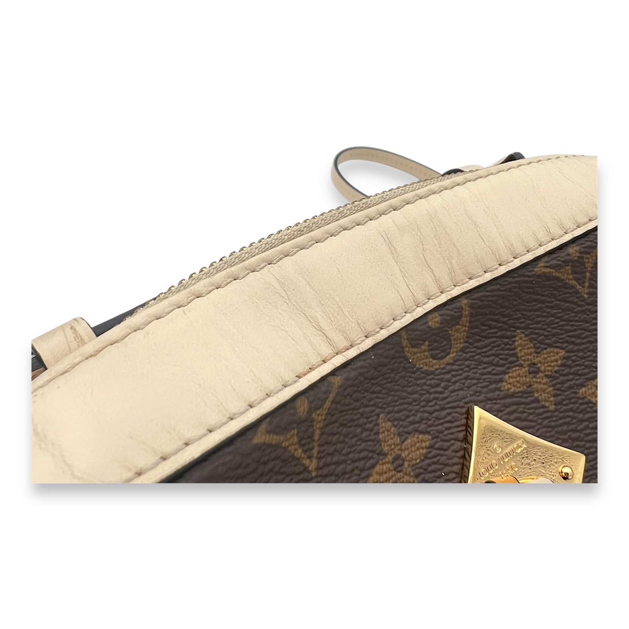 Saintonge Crossbody Bag Brown in Monogram Coated Canvas, Gold hardware