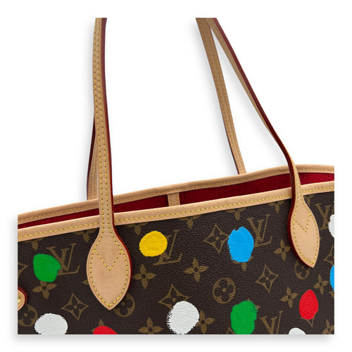 Yayoi Kusama Neverfull Tote Bag  Brown in Monogram Coated Canvas , Gold Hardware